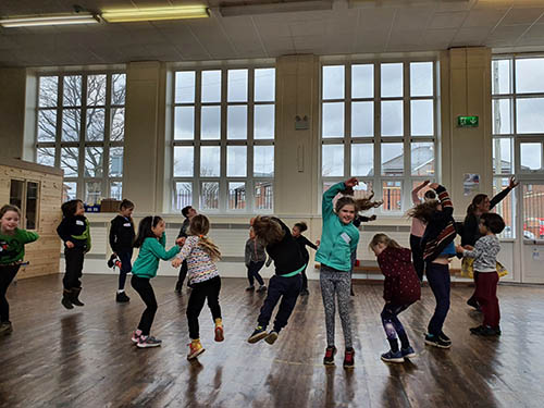 kids Dancing in a school hall